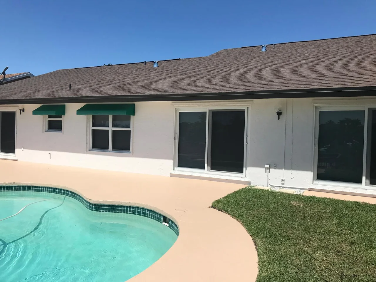 Poolside exterior surfaces