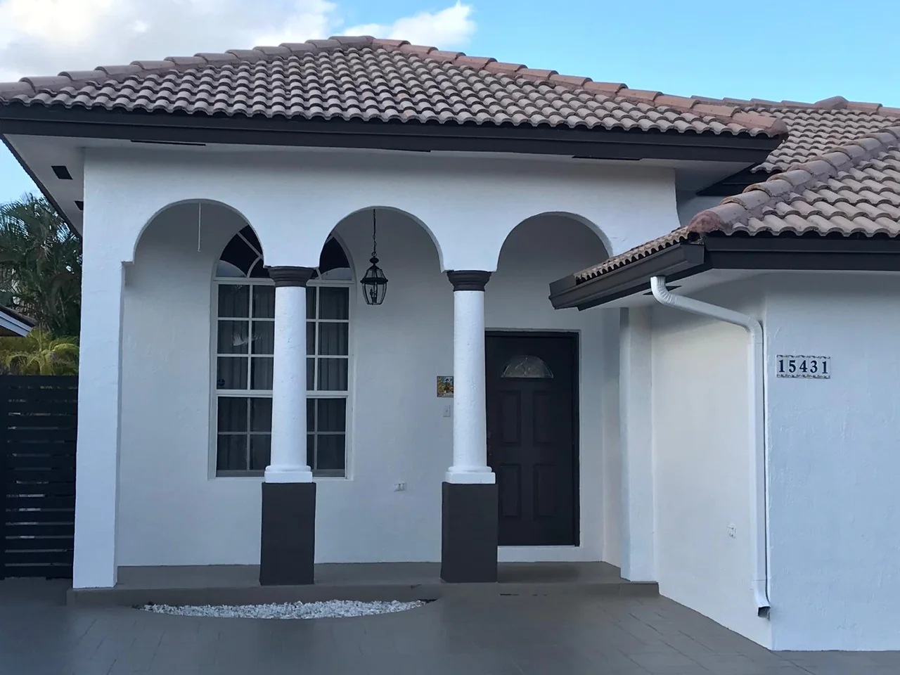 Exterior arch and window details